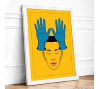 Mind's Architecture Modern Framed Wall Art Print A4 (29.7×21cm) White,