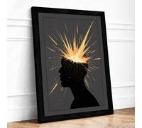 Mind's Illumination Modern Framed Wall Art Print A1 (84.1×59.4cm) Black,