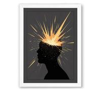 Mind's Illumination Modern Framed Wall Art Print A3 (42×29.7cm) White, Wall Decor for Living Room, Bedroom, Office & Home, Ready to Hang, Art Gift
