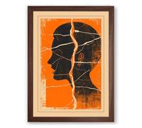 Minds in Dialogue Modern Framed Wall Art Print A2 (59.4×42cm) Walnut, Wall Decor for Living Room, Bedroom, Office & Home, Ready to Hang, Art Gift