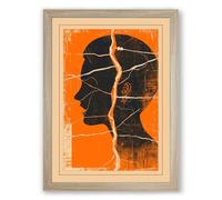 Minds in Dialogue Modern Framed Wall Art Print A4 (29.7×21cm) Oak, Wall Decor for Living Room, Bedroom, Office & Home, Ready to Hang, Art Gift