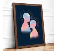 Minds Meeting Framed Wall Art Print A2 Walnut