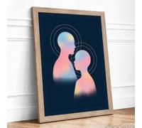 Minds Meeting Framed Wall Art Print A3 Oak