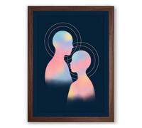 Minds Meeting Modern Framed Wall Art Print A2 (59.4×42cm) Walnut, Wall Decor for Living Room, Bedroom, Office & Home, Ready to Hang, Art Gift