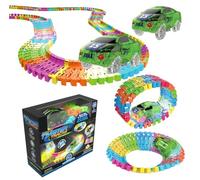Mindscope Twister Tracks Neon Glow in the Dark 221 Piece (11 feet) of Flexible Assembly Track Race Series