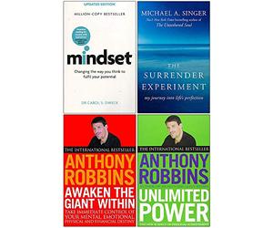 Mindset Carol Dweck, Surrender Experiment, Awaken The Giant Within, Unlimited Power 4 Books Collection Set