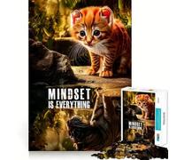 Mindset Is Everything 1000 Pieces Puzzles for Adults Recall Enhancer Tight Cut Pattern Assemble Night Game (38x52cm)