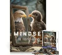 Mindset Is Everything 1000 Pieces Puzzles for Teenagers Brain Teaser Real Thick Family Pastime Birthday Gift (50x75cm)