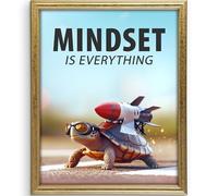 Mindset Is Everything Art Print - 11x14 | Motivational Wall Art for Office Decor | Inspirational Wall Pictures for Girls Room | Aesthetic Room Decor for Bedroom | Living Room Wall Art
