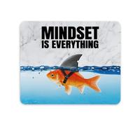 Mindset is Everything Inspirational Quotes Goldfish Shark Pattern Mouse Pad 9.4"x7.9",Non-Slip Rubber Base Mousepads for Dorm Office Home Desk Decor