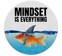 Mindset is Everything Inspirational Quotes Goldfish Shark Pattern Mouse Pad,Non-Slip Rubber Base Mousepads for Dorm Office Home Desk Decor