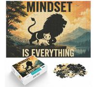 Mindset Is Everything Lion Cat - Gym, Hustle Jigsaw Puzzle, 1000 Piece | For shared family time, this adult jigsaw puzzle with 1000 pieces offers a calm pastime at home.