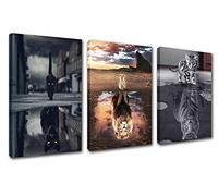 Mindset is Everything Motivational Cat Lion Posters Painting Inspirational Picture Poster for Office Classroom Animal Canvas Artwork Prints Framed Modern Canvas Wall Art 60''Wx28''H