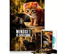 Mindset Is Everything Puzzles for Teenagers 1000 Pieces Mental Boost Fine Detail Fun Challenge Room Decor (38x26cm)