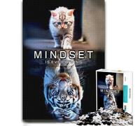 Mindset Is Everything Wooden Jigsaw Puzzle, Adult Brain Game, 1000 Pieces | Puzzle for Adults - Christmas gift for puzzle lovers with activity for family time.