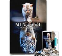 Mindset Is Everything Wooden Jigsaw Puzzle, Adult Leisure, 300 Pieces | For home use: Puzzle for Adults - family tabletop activity at your own pace.