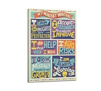 Mindset Mantras Wall Art, Positive Affirmation Decor, Inspirational Poster Poster Decorative Painting Canvas Wall Posters And Art Picture Print Modern Family Bedroom Decor Posters 12x18inch(30x45cm)