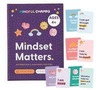Mindset Matters Flashcards | 35 Double-Sided Positive Affirmation Cards for Kids (Ages 4+) | Teacher-Tested, Child-Safe Inks, Recyclable with Matte Finish