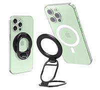 Mindsky Mag-Safe Phone Stand & Grip Compatible with iPhone 12/13/14/15 Mini/Pro/Pro Max Accessories - Removable Magnetic Finger Ring Grip, Inky Black