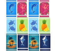 Mindsoft 12 Pcs 30"x 60" Beach Towel Yoga Towel Super Soft Microfiber Quick Dry Sand Free Oversized Lightweight Cute Beach Towels Bulk for Bath Camping Travel Pool Theme Party Gifts