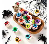 Mindsoft 16 Pieces Halloween Felt Fake Eyes 8 Colors 40 mm Horror Props Eyeballs for Crafts Halloween Trick or Treat Party Decoration Tiered Tray Decor, Mask Doll DIY Toy Accessories