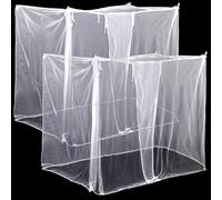 Mindsoft 2 Pcs 4 Corners Mosquito Net for Bed Canopies Netting Bed Drapes Mesh for Twin Full Queen King Size Camping Home Outdoor Travel Dormitory(White,L75 X W47 X H60 Inch)