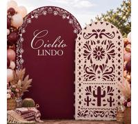 Mindsoft 2 Set Cielito Lindo Arch Cover 7.2ft 6.6ft, Mexican Burgundy Red