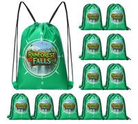 Mindsoft 24 Pcs Rainforest Falls Drawstring Backpack Bulk VBS Lightweight Durable Drawstring Backpacks 2026 for Gym Vacation Bible