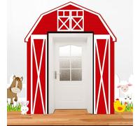 Mindsoft 3 Pcs Farm Animal Party Decorations Barn Door Banner Barn Door Backdrop Farm Birthday Supplies for Baby Shower Family Reunion Theme Party Supplies