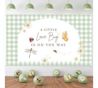 Mindsoft a Little Love Bug is on the Way Baby Shower Decoration Backdrop 3 x 5 ft Ladybug Butterfly Gender Reveal Party Banner Decorations Sign Photobooth Celebration for Girls Boys