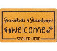 Mindsoft Doormat Rug Door Mat Front Door Rug for Home Indoor Holiday Decoration 18 x 30 inch(Grankids & Granpups Welcome)