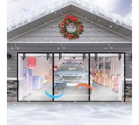 Mindsoft Garage Insulated Door Curtain Transparent Magnetic Screen Windproof Garage Door Cover Panels Soundproof Magnetic Thermal Curtain Winter Insulation Kit (10x7 ft)