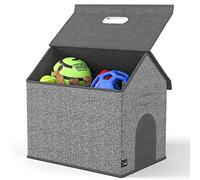 Mindspace Dog House Toy Bin Organizer - Divided Storage Box with Lid for Dog Toy Storage, Pet Storage - Pet Supply Organizer, Dog Toy Bin, Dog Toy Baskets for Dog Stuff | Oxford Collection