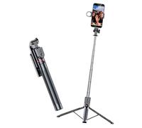 Mindu 70'' Extendable Selfie Stick Tripod with Adjustable Fill Light & Bluetooth Remote - Lightweight Travel Phone Tripod for iPhone, Samsung, Smartphones