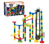 MindWare Marble Run 110 Piece Building Set with 82 Track Pieces 15 Marbles and Motorized Elevator