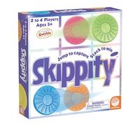MindWare Skippity - Jump-and-Capture Board Game for 2 to 4 Players - Twist on Checkers - 100pc - Fun for Kids & Adults, Ages 5+