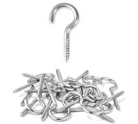 MindWissUp 48pcs M3 x 30mm Screw Hooks Open Eye Cup Screw-in Ceiling Nickel Plated Hooks Indoor and Outdoor Wall for Hanging Plants, Cups, Kitchen Cabinet Shelf(1.2inch)