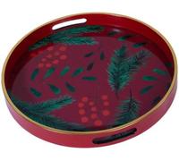 Mindy Brownes Red, Green and Golden Glass Red Berry Tray (Set of 2)
