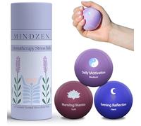 Mindzen Lavender Stress Balls for Adults | Infused with Aromas for Anxiety and Stress Relief | Promote Mindfulness & Improve Focus | Tri-Strength Physical Therapy Hand Grip Exercise & Sensory Fidget
