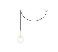 Mine 1 Light Globe Ceiling Pendant White Wood E27 Netlighting White One Size