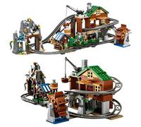 Mine Roller Coaster Building Set - 1056PCS Rollercoaster Building Bricks Toy, Amusement Park Track Coaster Model for Adult, STEM Toy, Home Office Decor, Creative Gift for Man, Woman