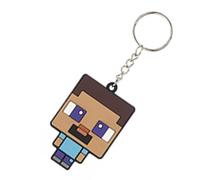 Minecarft Steve 2D Action Figure Keychains - Soft PVC Keyrings for Kids, Birthday Party Supplies, School Bag Decor, Christmas Stocking Fillers & Thank You Gifts