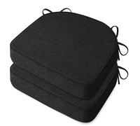 MineCozy 2 Pack Chair Cushions for Dining Chairs 17"x16" Black