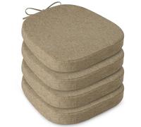 MineCozy 35x35cm Metal Chair Cushions with Ties 4 Pack Beige