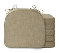 MineCozy 6 Pack Chair Cushions for Dining Chairs 17"x16" Beige