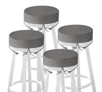 MineCozy 8cm Thick Bar Stool Cushions Round 31cm/12 Inch 4 Pack Light Grey