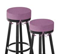 MineCozy Bar Stool Cushions Round 3" Thick Round Seat Cushions for Chairs 2 Pack Non Slip Bistro Chair Pads with Machine Washable Cover (12 Inch, Purple)