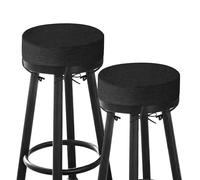 MineCozy Bar Stool Cushions Round 3" Thick Round Seat Cushions for Chairs 2 Pack Non Slip Bistro Chair Pads with Machine Washable Cover (12 Inch, Black)