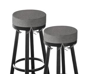 MineCozy Bar Stool Cushions Round 3" Thick Round Seat Cushions for Chairs 2 Pack Non Slip Bistro Chair Pads with Machine Washable Cover (12 Inch, Light Grey)