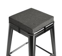 MineCozy Bar Stool Cushions Square 12" x 12" Small Cushions for Bar Stools with Ties Small Seat Pads with Washable Cover 1 Piece Dark Grey